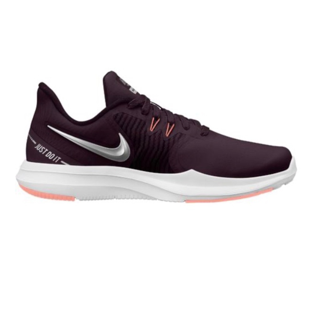 Nike In-Season TR8 Training Shoes Burgundy Ash & Metallic Silver Size 8.5 AA7773